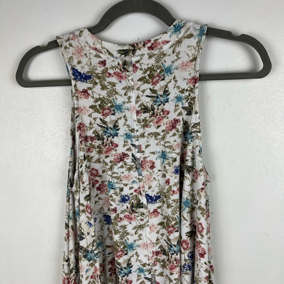 Sadie & Sage Floral Print Swing Dress Mini Ribbed Knit Tunic Top Womens Size XS - Picture 7 of 9